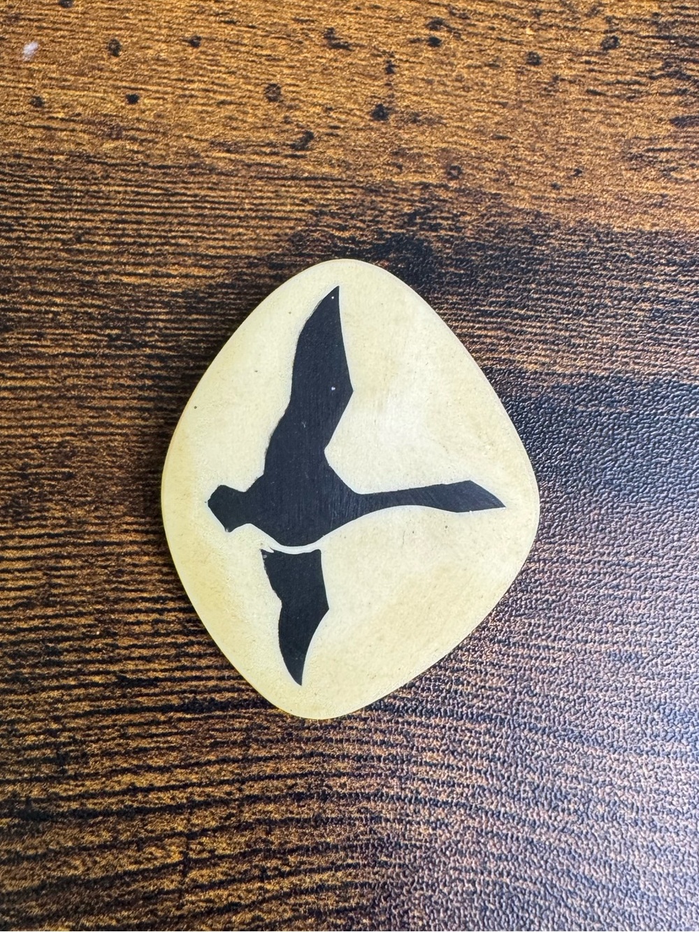 Vintage Cream and Black Bird Silhouette Brooch - Handmade Canada